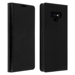 Avizar Funda Cartera de Cuero Negra para Samsung Galaxy Note 9