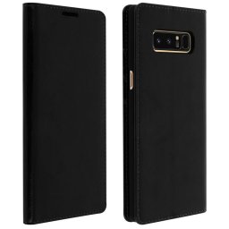 Avizar Funda de Cuero Negra para Samsung Galaxy Note 8