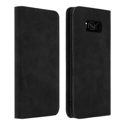 Avizar Funda Tipo Libro Billetera Vintage Negra para Samsung Galaxy S8 Plus