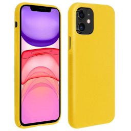 Avizar Funda de Silicona Semirrígida Mate Suave Amarilla para iPhone 11