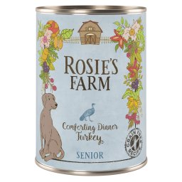 Pack ahorro Rosie's Farm 24 x 400 g - Senior, con pavo