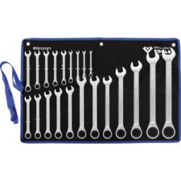 BRILLIANT TOOLS BT 0013121 - Juego de llaves de boca cerrada con carraca, 21 piezas, 6 - 32 m