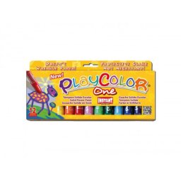 Tempera solida en barra playcolor escolar caja de 12 colores surtidos