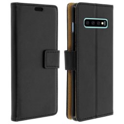 Avizar Funda Tipo Libro Billetera Negra para Samsung Galaxy S10