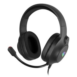 Auriculares GENESIS NEON 213 con cable USB y jack, micrófono integrado, retroiluminación RGB, para gaming y música, color negro