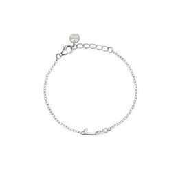 PULSERA MABINA JUNIOR DE PLATA RODIADA CON LETRA J CENTRAL Y DIAMANTE CULTIVADO 0,03CT 533925J