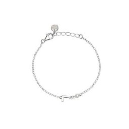 PULSERA MABINA JUNIOR DE PLATA RODIADA CON LETRA L CENTRAL Y DIAMANTE CULTIVADO 0,03CT 533925L