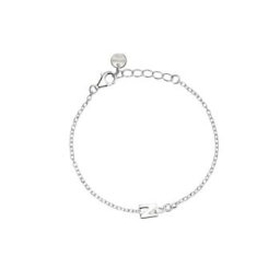 PULSERA MABINA JUNIOR DE PLATA RODIADA CON LETRA N CENTRAL Y DIAMANTE CULTIVADO 0,03CT 533925N