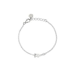 PULSERA MABINA JUNIOR DE PLATA RODIADA CON LETRA R CENTRAL Y DIAMANTE CULTIVADO 0,03CT 533925R