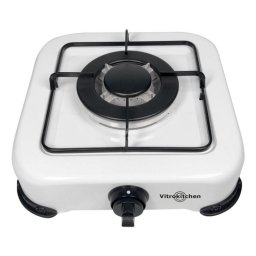 Hornillo a gas Vitrokitchen 152BB compacto triple corona 3600 W portátil blanco