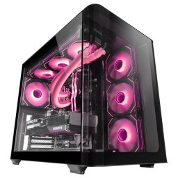 Mars Gaming MC-FUSION Gaming ATX Cristal Templado Continuo Curvo Doble Cámara Negro