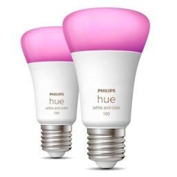 Philips Hue White and Color Ambiance Pack 2 Bombillas LED Inteligentes E27 9W RGB