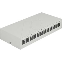 DELOCK 43414 - Keystone Patch Panel de 12 puertos gris