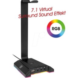 MYWALL MYW HK2L - Soporte para auriculares, concentrador USB, audio, RGB