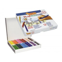 Lapices cera jovi plasticolor caja de 300 unidades 25 colores surtidos
