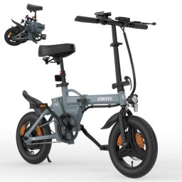 Bicicleta eléctrica Eskute F100 plegable 14" 250 W batería 36 V 9 Ah gris