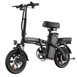 Bicicleta eléctrica URLIFE F1L plegable 14" motor 350W batería 48V 7,5Ah negra