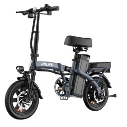 Bicicleta eléctrica URLIFE F1L plegable motor 350W batería 48V 7,5Ah gris