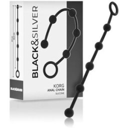 BLACK&SILVER Korg Cadena Anal Silicona 21cm 1ud