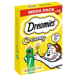Dreamies Creamy Snacks snacks cremosos para gatos - Pack % - Menta para gatos y queso (84 x 10 g)