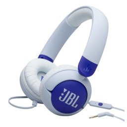 Auriculares JBL Junior 320 con cable Jack 3.5 mm para niños, micrófono integrado, limitador volumen, plegables, azul