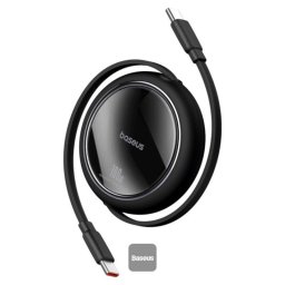 Cable USB Baseus Free2Pull Mini USB-C a USB-C 1m 60W Retráctil Negro