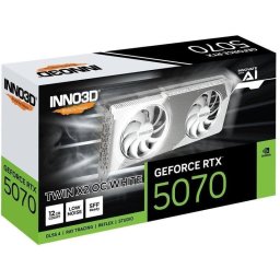 Tarjeta Gráfica Inno3D GeForce RTX 5070 TWIN X2 OC WHITE 12GB GDDR7 Reflex 2 RTX AI DLSS4