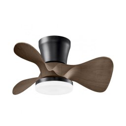 Ventilador Techo 3 Palas 56 cm Negro Madera Serie Siux
