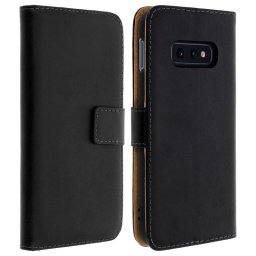 Avizar Funda Cartera de Cuero Negra para Samsung Galaxy S10e