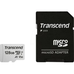 TS128GUSD300S-A - Tarjeta de memoria microSDXC de 128GB, Transcend 300S-a, clase 1