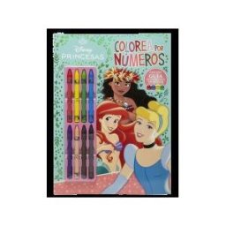 Libros Disney Princesas. Colorea Por Números Con Ceras: Con 8 Ceras De Colores