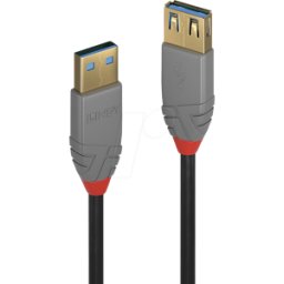 LINDY 36760 - Cable USB 3,0, Un macho a Una hembra, 0,5 m..