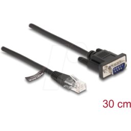 DELOCK 88008 - Cable RJ45 enchufe / serie RS-232 D-Sub 9 enchufe, 0,3 m
