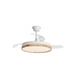 Ventilador Techo Mini Blanco y Madera 40 cm Serie Togog