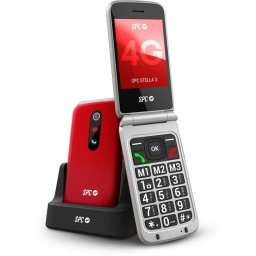 Teléfono SPC Stella 3 4G Rojo teclas XL botón SOS carga base
