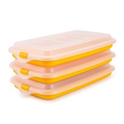 Ibili Deli New - Lote De 3 Recipientes Apilables Porta Embutidos Y Alimentos. Color Amarillo