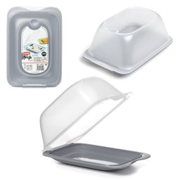 Tatay Quesera Mini - Recipiente Porta Embutidos Y Quesos Con Sistema Fresh. Gris