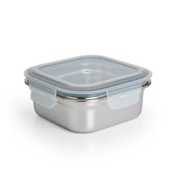Ibili Keepklin - Recipiente Cuadrado De 0.5l En Acero Inoxidable Apto Microondas