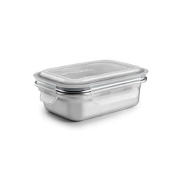 Ibili Keepklin - Recipiente Rectangular De 0.4l En Acero Inoxidable Apto Microondas