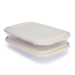 Plastic Forte - Juego De 2 Recipientes Porta Embutidos Vision 1.75l Beige