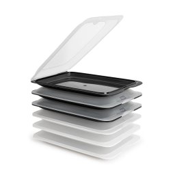 Tatay Fresh 24 - Lote De 6 Recipientes Porta Embutidos Y Alimentos. Blanco Negro