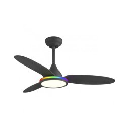 Ventilador Techo Negro Luz Led Serie Mahon