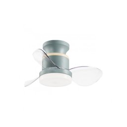 Ventilador Techo Pequeño Verde Aspas Acrilico Serie Salento