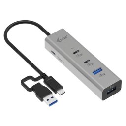 Hub de interfaz I-Tec Metal Universal 4 Puertos USB-C y USB-A Power Delivery 85W Plata