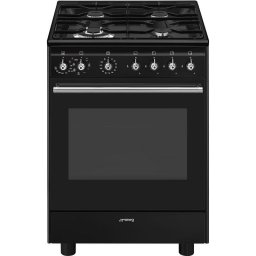 Cocina SMEG CX61GMBL Gas con Horno Eléctrico 4 Zonas 60 cm Inoxidable y Negro