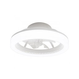 Ventilador Techo Plafon Moderno Metal Blanco Led Ramses