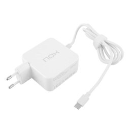 Cargador NOX NXLITEPLUG45 USB Tipo C 45W Blanco compacto y resistente