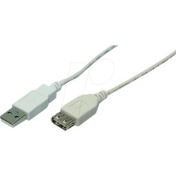 LOGILINK CU0010 - Cable USB 2.0, conector macho a hembra a, gris, 2,0 m