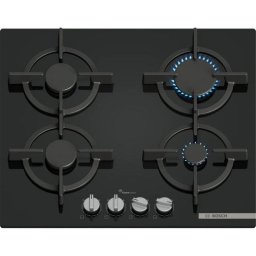 Placa de gas Bosch Serie 6 PPP6A6I10 FlameSelect vidrio negro 60 cm 4 fuegos