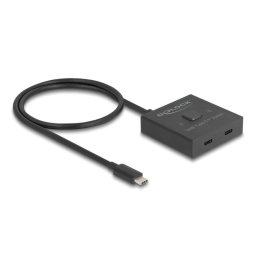 Switch DeLock 2 puertos USB-C 10 Gbps modelo 18911 bidireccional, 8K Ultra HD